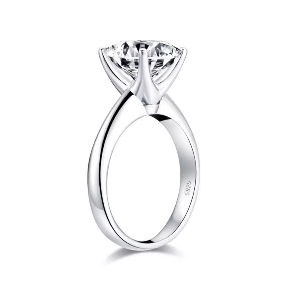 Screw Crystal Band Diamant Ring 925 Silver - Picture 5 of 16